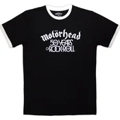Motörhead Majica 50 Years Text Lock Up Ringer Unisex Black M