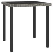 shumee vidaXL Vrtna jedilna miza siva 70x70x73 cm PE ratan