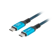 Lanberg USB-C kabel (M/M) USB4, 0,5m, 240W, 8K 60Hz, črno-modra