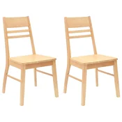 Vidaxl Jedilni stoli 2 szt. Naravna 43 x 54 x 89 cm Masivno gumovo les