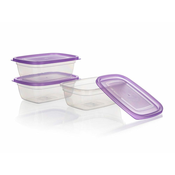 Pravokotna plastična škatla 1,25 l, TRA/FI (3 kosi)
