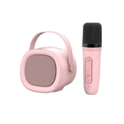 INF Prenosni Karaoke Bluetooth 5.3 Zvočnik z Brezžičnim Mikrofonom, HIFI Zvok Pink, (5000141444)