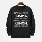 MAFIMI Muški duks Juce sam pio sa Rusima, Crni