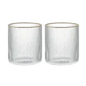 Set of 2 drinking glasses, made from glass, 320 ml, Gold - Easy Life
