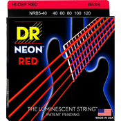 DR Strings NRB5-40 Neon Red Light 5-String