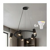 Brilagi - LED RGBW zatemljiv lestenec na kablu SELE 6xGU10/6,5W/230V črna