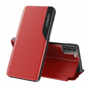 Etui/ovitek s prednjim okencem za Samsung S21 5G | Rdeč