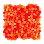 Akrilni Pom Poms, 1 cm - 120 kosov | Različne barve | Orange
