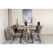 Venture Design Jedilna miza in komplet stolov 75x180x90 cm miza 54x82,5x44,5 cm stol siva