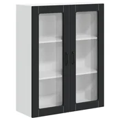 Vidaxl Stenski stekleni omarica LUCCA Črna 80 x 31 x 100 cm