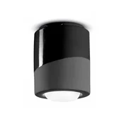 Ferroluce Stropna lampa PI, cilindricna, O 12,5 cm crna - Dnevni boravak/blagovaonica - crno - Keramika