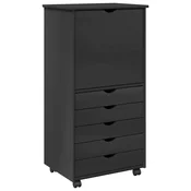 Vidaxl Gležnji kabinet Siva 53 x 39 x 103 cm Masivno borovo les