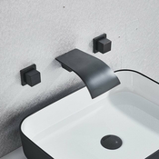 Kranig Kraanwerk Oblikovanje | Mešalna armatura za kad in umivalnik | Gumbi | Curved Spa | Mat črna, (21731893)