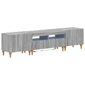 vidaXL 3-delni LED TV omarica Siva Sonoma Inženirski les