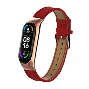 Usnjen pašček za Xiaomi Mi Band 6/5/4/3 – rdeča