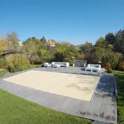 CF. Group Rolo pokrivalo Flex pravokotno, 600 x 300 cm - peščeno - Zunanje mere: 650 x 350 cm