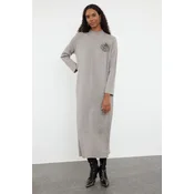 Trendyol Modest Ženska haljina Tctaw25Eb00049, Bež