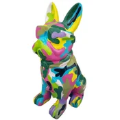 Casa Padrino luxury decorative sculpture dog bulldog multicolored H. 120 cm - Large decorative figure - XXL decorative sculpture - XXL decorative figure - Luxury XXL figures