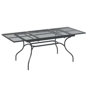 Vidaxl Raztegljiva Mrežna Jedilna Miza Antracit 212 x 90 x 76 cm Jeklo