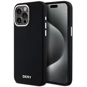 Ovitek DKNY DKHMP14XSMCHLK iPhone 14 Pro Max 6.7 trda črna maska iz tekočega silikona z majhnim kovinskim MagSafe logotipom (DKHMP14XSMCHLK)