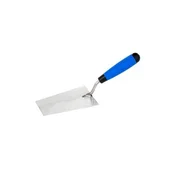 Kubala Žlica Stainless steel trapezoidal plastering trowel, 145 x 80 x 55 mm, thickness 1.2 mm, rubber handle MČ
