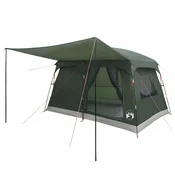 vidaXL vidaXL Družinski šotor Vojaška zelena 380 x 260 x 190 cm Poliester, (5000309666)