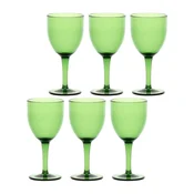 slomart ROSE&TULIPANI FIABA Set 6 akrilnih kozarcev za vino 400 ml, zelena