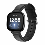 BStrap Fitbit Versa 3 Leather Lux pašček, black