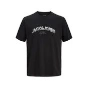 JACK & JONES Majica JJAVERY črna / pegasto bela