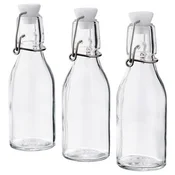 KORKEN Steklenica z zamaškom, prozorno steklo, 15 cl