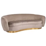 Casa Padrino luxury sofa brown/gold 221 x 98 x H. 72 cm - Curved living room sofa - Living room furniture - Living room furnishings - Luxury furniture - Luxury furnishings - Furniture luxury