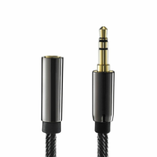 MG avdio kabel 3.5mm mini jack F/M 5m, črna