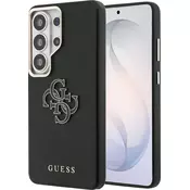 Guess PU 4G Resin Metal Logo zadnji pokrov za Samsung Galaxy S26 Ultra črni