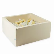 Mi Suhi bazen 90x90x40 bež s 400 loptica: prozirni, opalescentni, svijetlo zlatni, bež