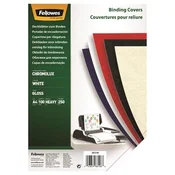 Zadnja platnica za spiralno vezavo, A4, 250 g, sijajna, FELLOWES Chromolux, bela, 100 kosov
