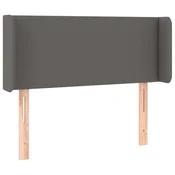Vidaxl Vzglavje z ušesi sivo 93x16x78/88 cm umetno usnje