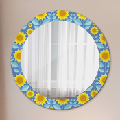tulup.si Okroglo okrasno ogledalo Geometrijske sončnice fi 70 cm