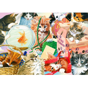 ENJOY Puzzle Curious Cats 1000 kosov