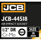 JCB Udarna glava 1/2 18 mm 6-kutna Cr-Mo S POJACANOM kljucem