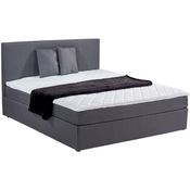 P & B POSTELJA Z VZMETNICO 160 cm  x 200 cm , tekstil siva