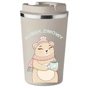 shumee Vrhunska termo skodelica s potiskom, zimska skodelica z ljubkim medvedkom, 350 ml KT_076