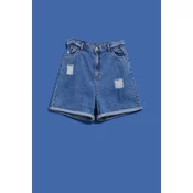 WOMENS SHORTS L-SH-4004 BLUE