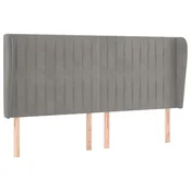 Vidaxl Vzglavje z ušesi svetlo sivo 183x23x118/128 cm žamet