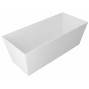 KVADRIE – kad iz litega marmorja, 1590 x 650 x 550 mm, sijajna bela - Bela - Liti marmor - Prostostoječe