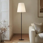 Lindby Stojna svetilka Virelle, črna/bela, tekstil, višina 170 cm - Dnevna soba/jedilnica - Sodobni - bel, črn - Tkanine/tekstil
