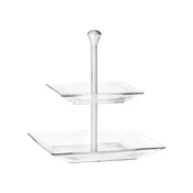 Two-tier stand, glass, Modi - Borgonovo