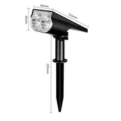 KJB Solarni vrtni LED reflektor, 2 LED, bela svetloba, IP65