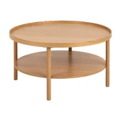 Klubska mizica Norsica 900 Hrast, 42cm, Naravni furnir, Okrogla