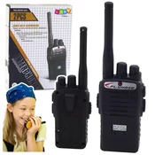Lean-toys Set dveh otroških walkie talkie postaj doseg do 60m črna