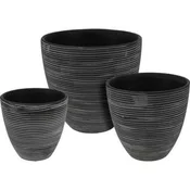 ProGarden ProGarden KO-066900350 Set 3 keramičnih cvetličnih loncev črne barve